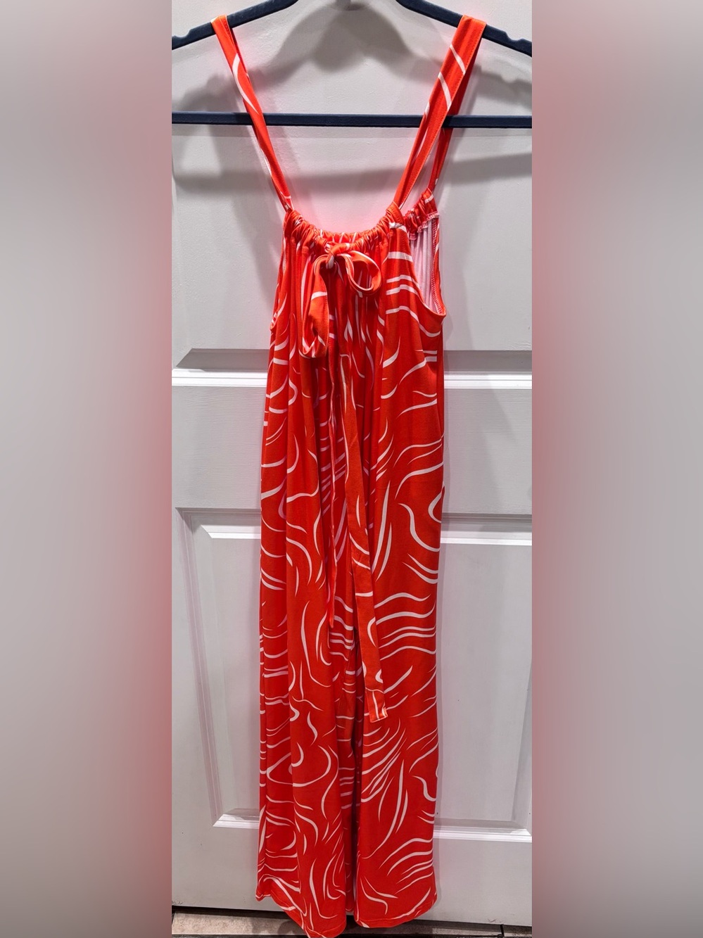 Orange & White Patterned Jumpsuit